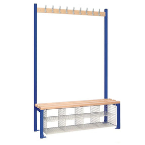 HR585 Single-Sided Island Seating with Mesh Basket Blue 1200mm - JD Catering Equipment Solutions Ltd