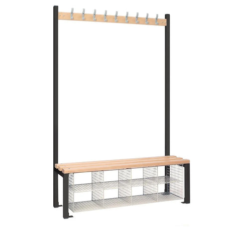 HR587 Single-Sided Island Seating with Mesh Basket Black 1200mm - JD Catering Equipment Solutions Ltd