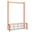 HR588 Single-Sided Island Seating with Mesh Basket Red 1200mm - JD Catering Equipment Solutions Ltd