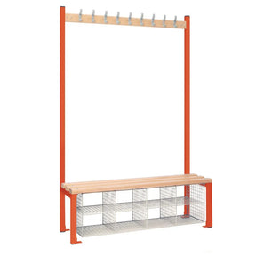 HR588 Single-Sided Island Seating with Mesh Basket Red 1200mm - JD Catering Equipment Solutions Ltd