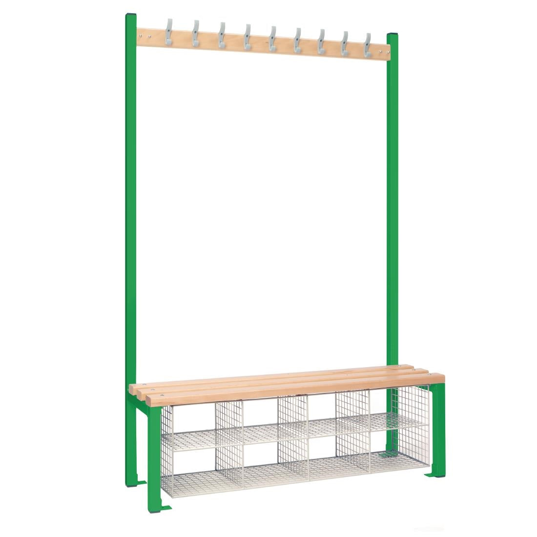 HR589 Single-Sided Island Seating with Mesh Basket Green 1200mm