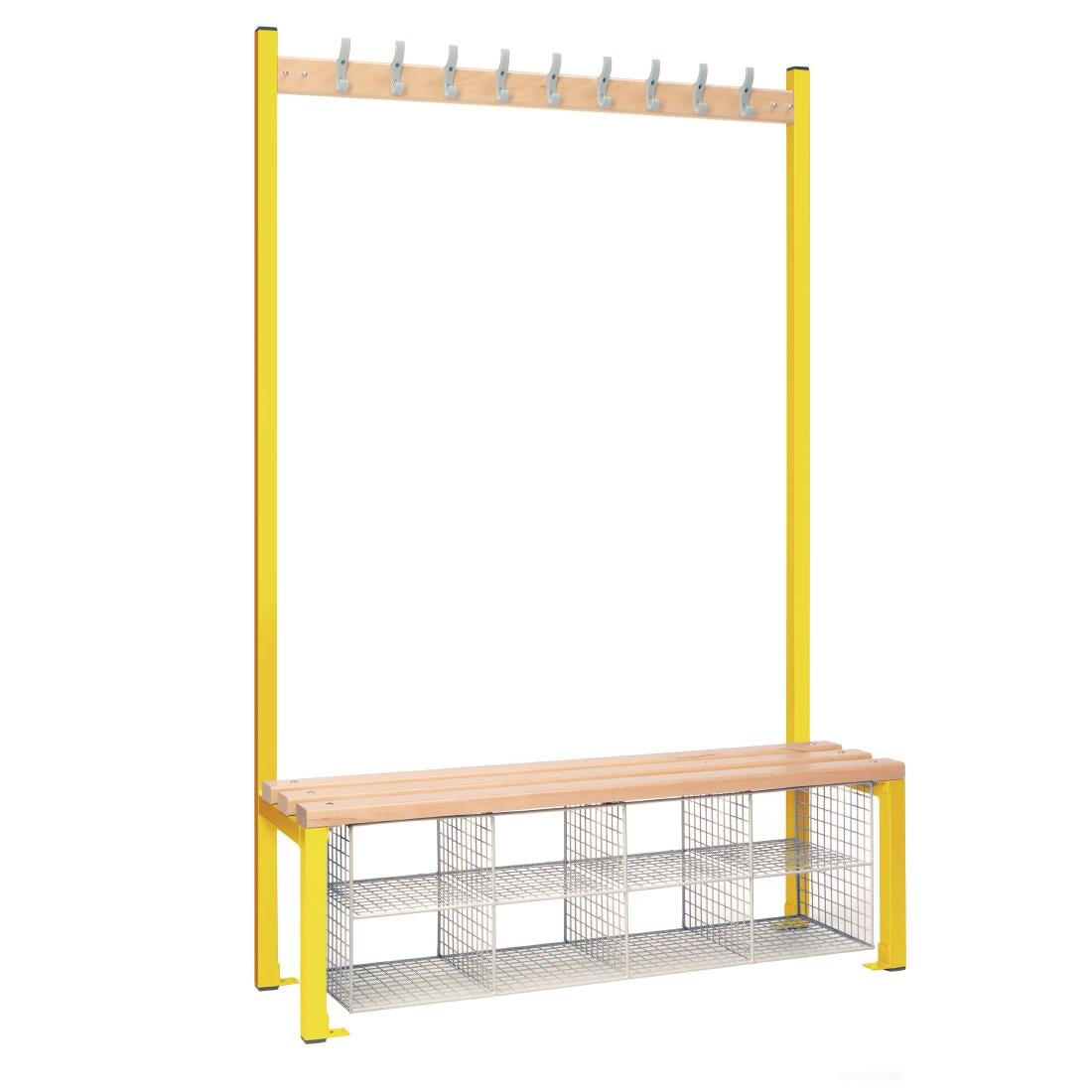 HR590 Single-Sided Island Seating with Mesh Basket Yellow 1200mm