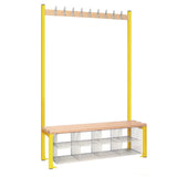 HR590 Single-Sided Island Seating with Mesh Basket Yellow 1200mm - JD Catering Equipment Solutions Ltd