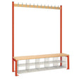 HR595 Single-Sided Island Seating with Mesh Basket Red 1500mm - JD Catering Equipment Solutions Ltd