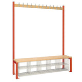 HR595 Single-Sided Island Seating with Mesh Basket Red 1500mm - JD Catering Equipment Solutions Ltd