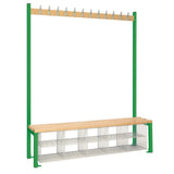 HR596 Single-Sided Island Seating with Mesh Basket Green 1500mm - JD Catering Equipment Solutions Ltd