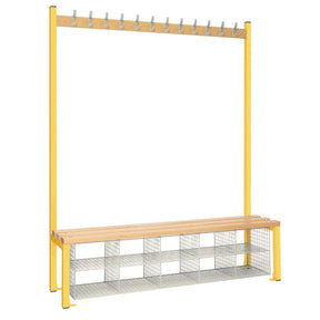 HR597 Single-Sided Island Seating with Mesh Basket Yellow 1500mm - JD Catering Equipment Solutions Ltd