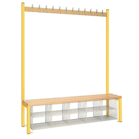 HR597 Single-Sided Island Seating with Mesh Basket Yellow 1500mm - JD Catering Equipment Solutions Ltd