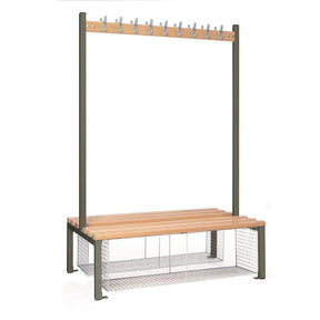 HR614 Double-sided Island Seating with Mesh Tray Dark Grey 1200mm - JD Catering Equipment Solutions Ltd