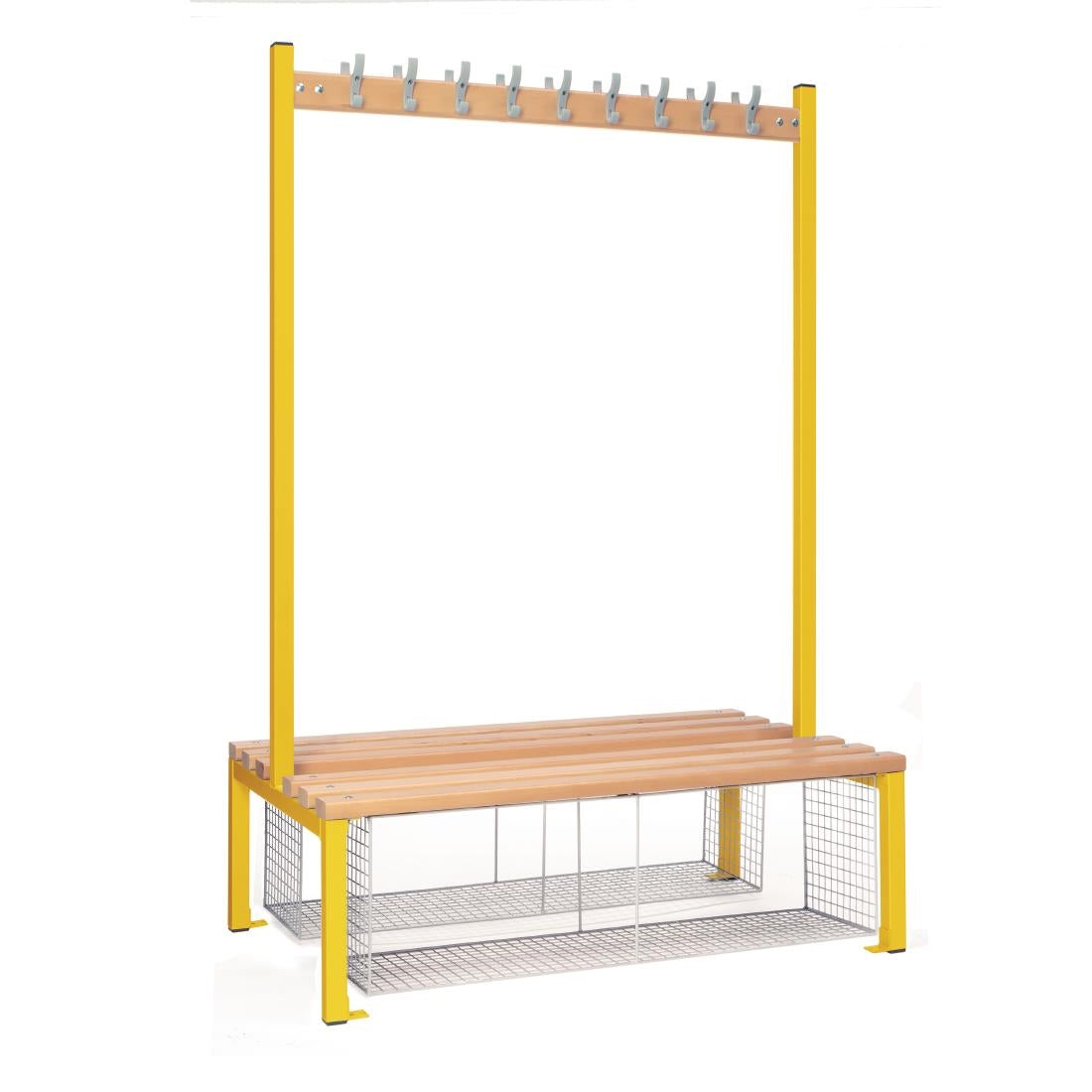 HR618 Double-sided Island Seating with Mesh Tray Yellow 1200mm