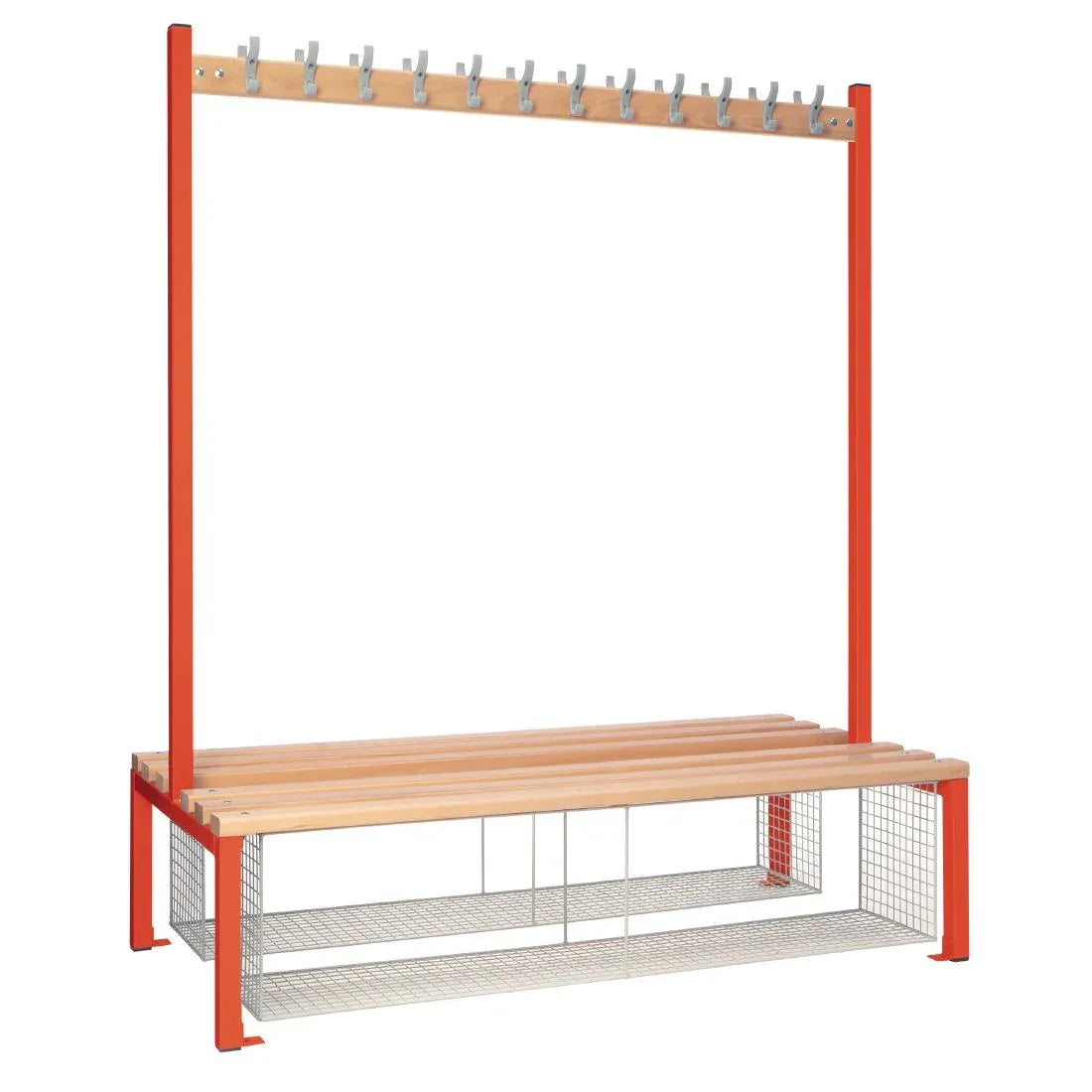 HR623 Double-sided Island Seating with Mesh Tray Red 1500mm - JD Catering Equipment Solutions Ltd