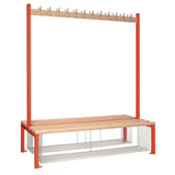HR623 Double-sided Island Seating with Mesh Tray Red 1500mm - JD Catering Equipment Solutions Ltd