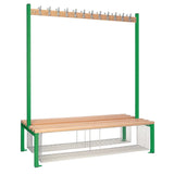 HR624 Double-sided Island Seating with Mesh Tray Green 1500mm - JD Catering Equipment Solutions Ltd