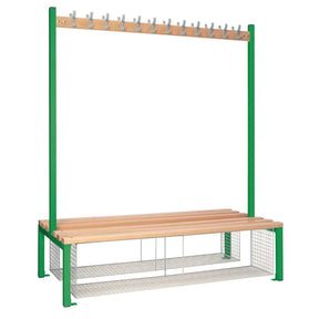 HR624 Double-sided Island Seating with Mesh Tray Green 1500mm - JD Catering Equipment Solutions Ltd