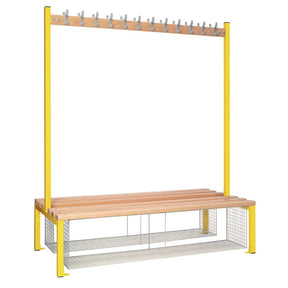 HR625 Double-sided Island Seating with Mesh Tray Yellow 1500mm - JD Catering Equipment Solutions Ltd