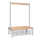 HR626 Double-Sided Island Seating with Mesh Basket Grey 1200mm - JD Catering Equipment Solutions Ltd