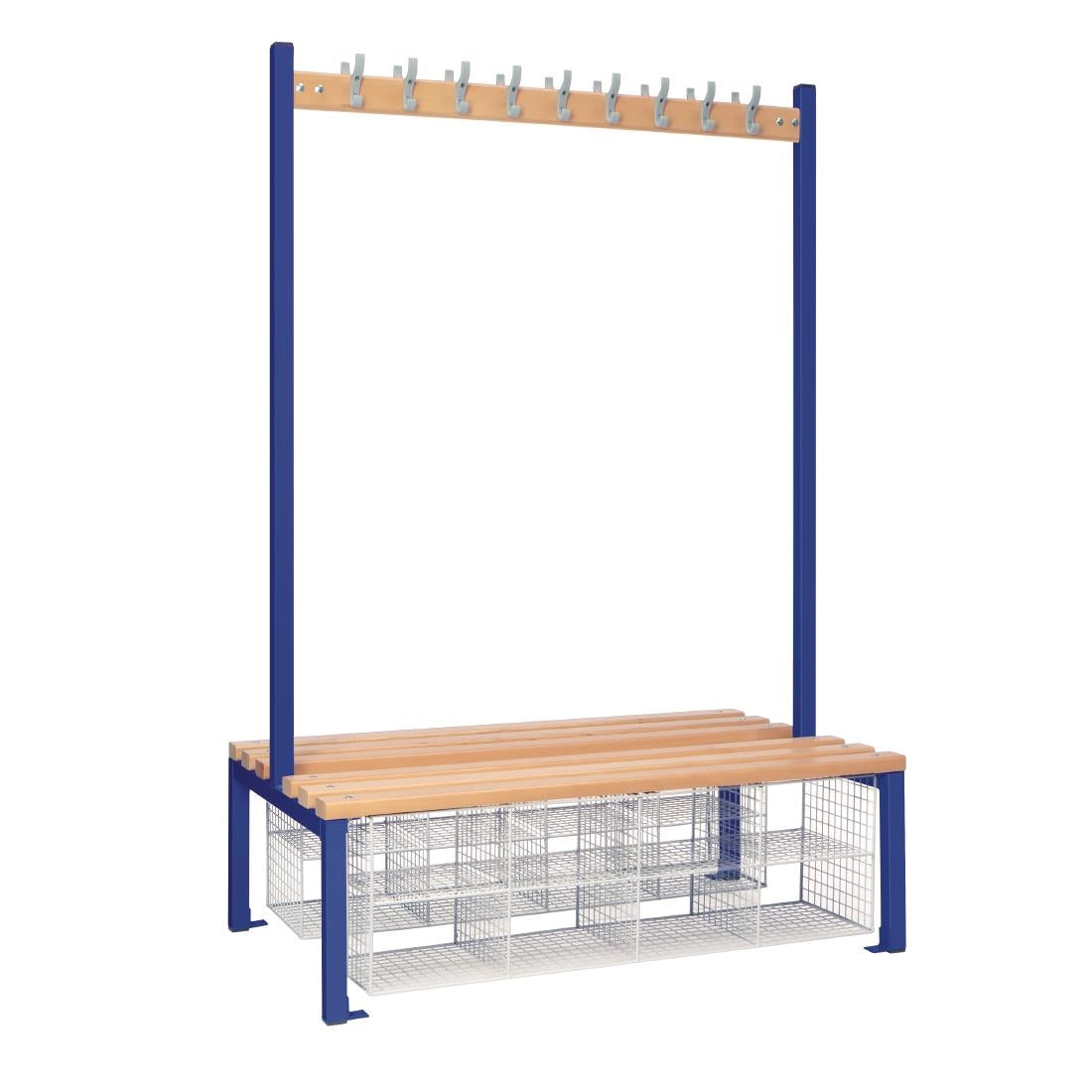 HR627 Double-Sided Island Seating with Mesh Basket Blue 1200mm