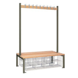 HR628 Double-Sided Island Seating with Mesh Basket Dark Grey 1200mm - JD Catering Equipment Solutions Ltd