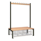 HR629 Double-Sided Island Seating with Mesh Basket Black 1200mm - JD Catering Equipment Solutions Ltd