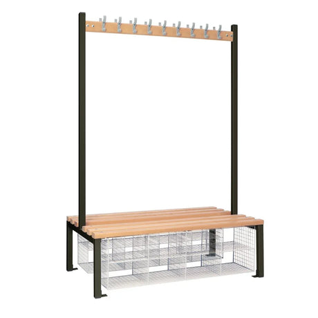 HR629 Double-Sided Island Seating with Mesh Basket Black 1200mm - JD Catering Equipment Solutions Ltd