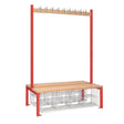 HR630 Double-Sided Island Seating with Mesh Basket Red 1200mm - JD Catering Equipment Solutions Ltd
