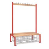 HR630 Double-Sided Island Seating with Mesh Basket Red 1200mm - JD Catering Equipment Solutions Ltd