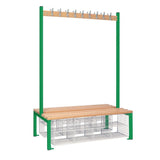HR631 Double-Sided Island Seating with Mesh Basket Green 1200mm - JD Catering Equipment Solutions Ltd