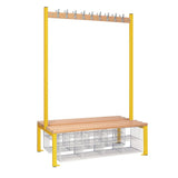 HR632 Double-Sided Island Seating with Mesh Basket Yellow 1200mm - JD Catering Equipment Solutions Ltd