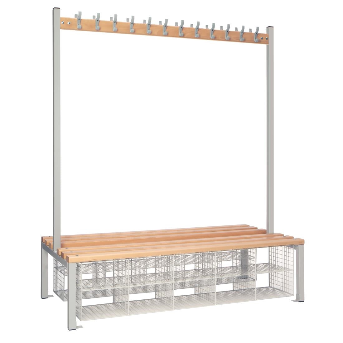 HR633 Double-Sided Island Seating with Mesh Basket Grey 1500mm