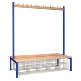 HR634 Double-Sided Island Seating with Mesh Basket Blue 1500mm - JD Catering Equipment Solutions Ltd