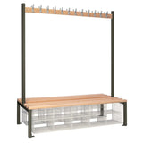 HR635 Double-Sided Island Seating with Mesh Basket Dark Grey 1500mm - JD Catering Equipment Solutions Ltd