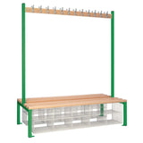 HR638 Double-Sided Island Seating with Mesh Basket Green 1500mm - JD Catering Equipment Solutions Ltd