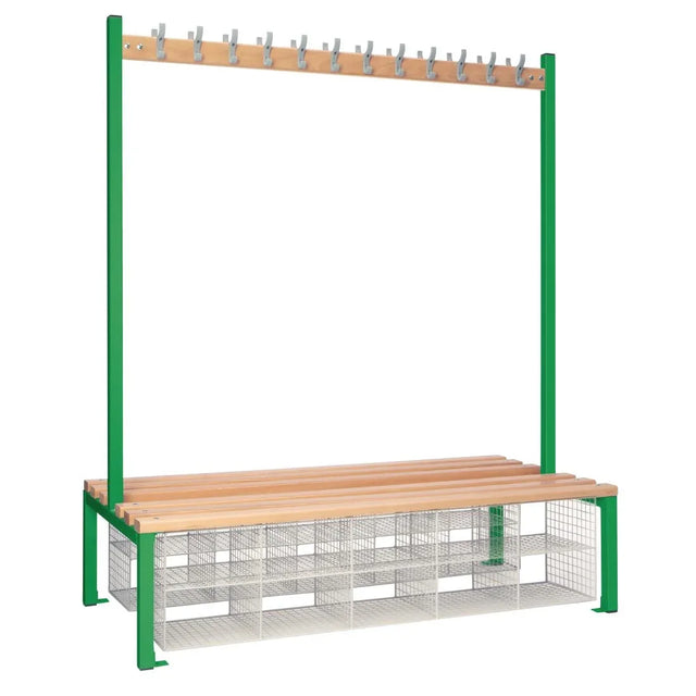 HR638 Double-Sided Island Seating with Mesh Basket Green 1500mm - JD Catering Equipment Solutions Ltd