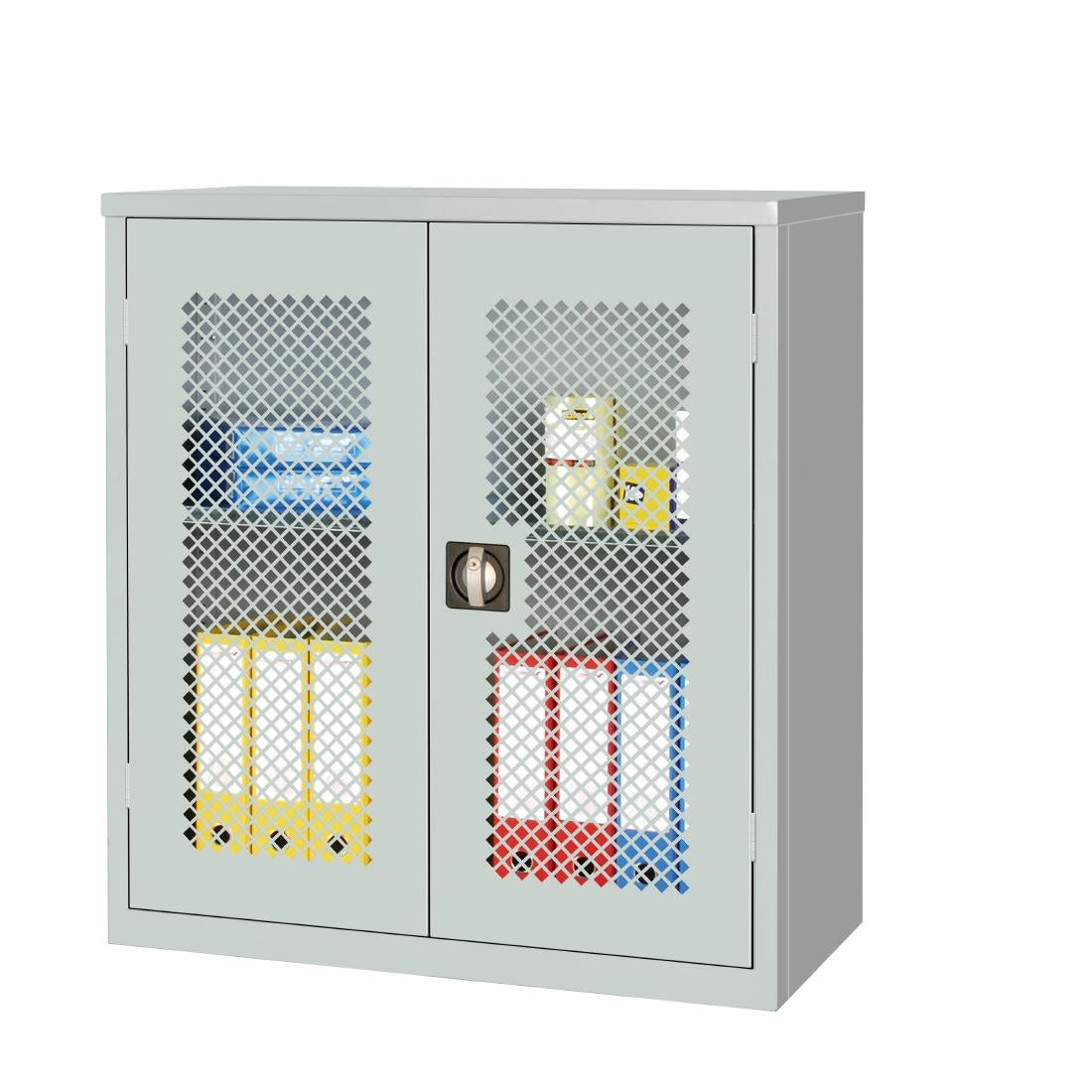 HR642 Small Mesh-Fronted Stock Control Cupboard Grey