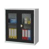 HR645 Small Mesh-Fronted Stock Control Cupboard Black - JD Catering Equipment Solutions Ltd
