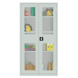 HR649 Large Mesh-Fronted Stock Control Cupboard Grey - JD Catering Equipment Solutions Ltd