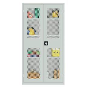 HR649 Large Mesh-Fronted Stock Control Cupboard Grey - JD Catering Equipment Solutions Ltd