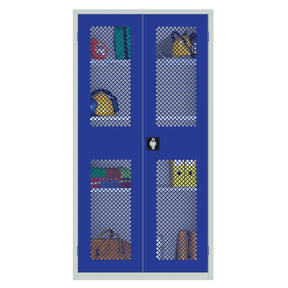 HR650 Large Mesh-Fronted Stock Control Cupboard Blue - JD Catering Equipment Solutions Ltd
