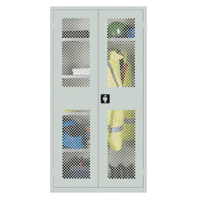HR656 Clothing and Equipment Mesh-Fronted Cupboard Grey - JD Catering Equipment Solutions Ltd