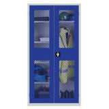 HR657 Clothing and Equipment Mesh-Fronted Cupboard Blue - JD Catering Equipment Solutions Ltd