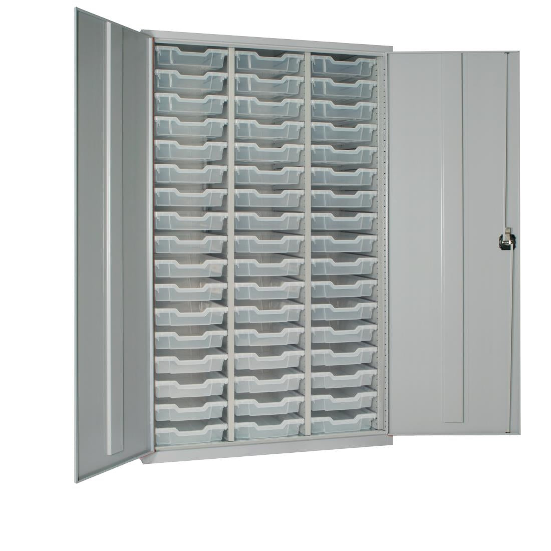 HR663 51 Tray High-Capacity Storage Cupboard - Grey with Transparent Trays