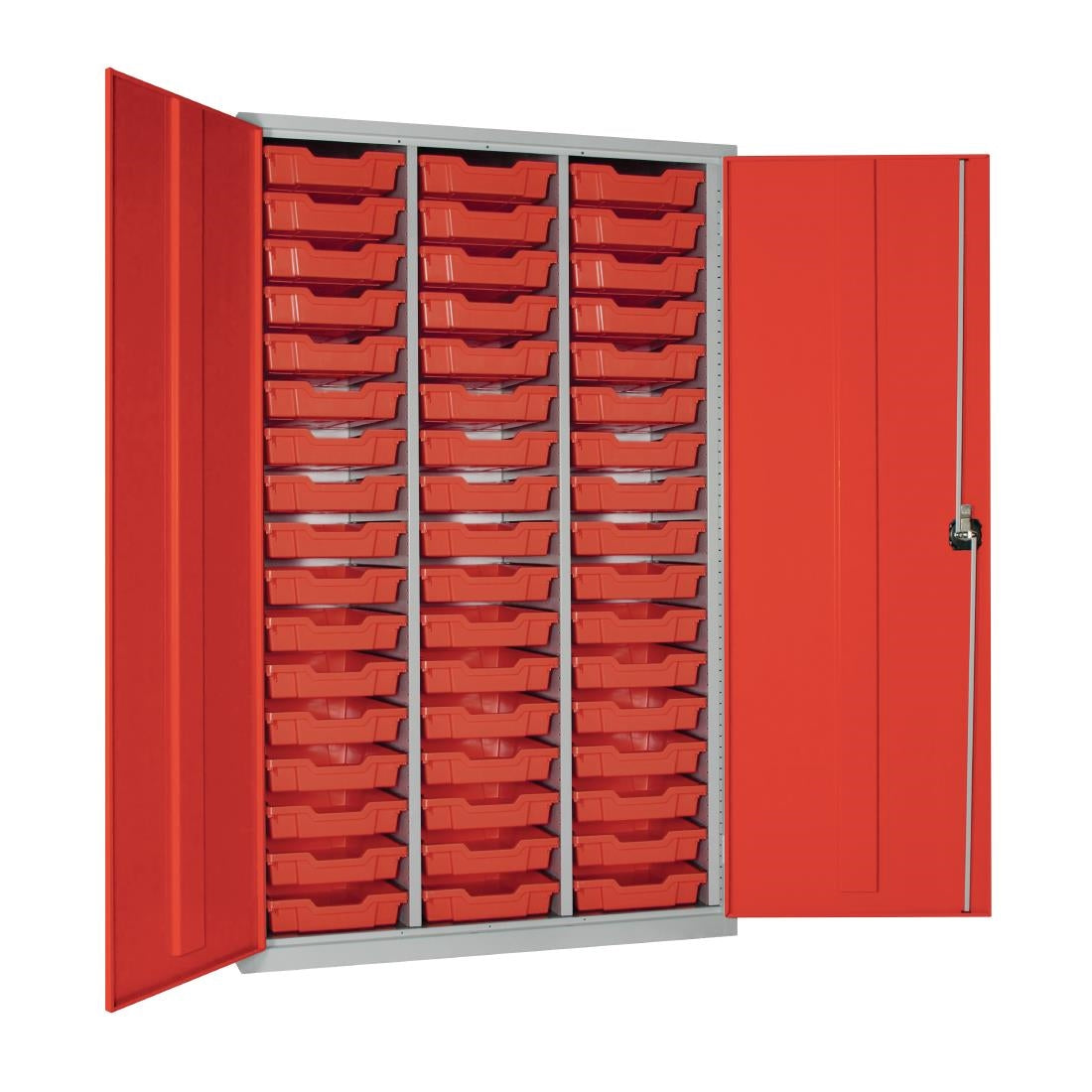 HR670 51 Tray High-Capacity Storage Cupboard - Red with Red Trays