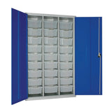 HR676 27 Tray High-Capacity Storage Cupboard - Blue with Transparent Trays - JD Catering Equipment Solutions Ltd