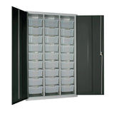 HR677 27 Tray High-Capacity Storage Cupboard - Dark Grey with Transparent Trays - JD Catering Equipment Solutions Ltd