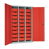 HR682 27 Tray High-Capacity Storage Cupboard - Red with Red Trays - JD Catering Equipment Solutions Ltd