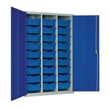 HR684 27 Tray High-Capacity Storage Cupboard - Blue with Blue Trays - JD Catering Equipment Solutions Ltd