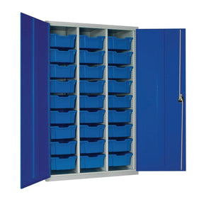 HR684 27 Tray High-Capacity Storage Cupboard - Blue with Blue Trays - JD Catering Equipment Solutions Ltd