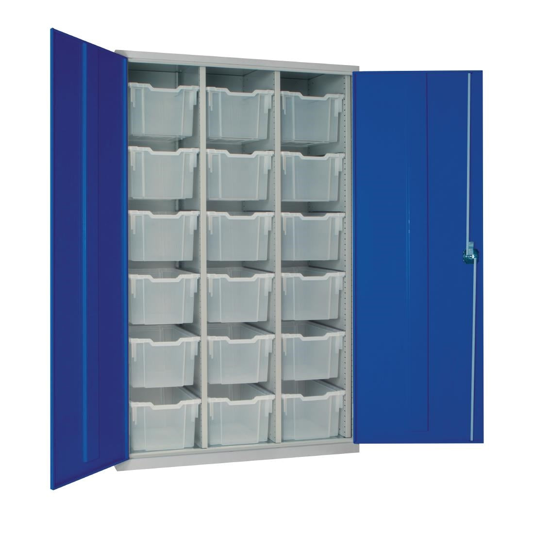 HR688 18 Tray High-Capacity Storage Cupboard - Blue with Transparent Trays