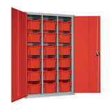 HR694 18 Tray High-Capacity Storage Cupboard - Red with Red Trays - JD Catering Equipment Solutions Ltd