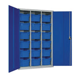 HR696 18 Tray High-Capacity Storage Cupboard - Blue with Blue Trays - JD Catering Equipment Solutions Ltd